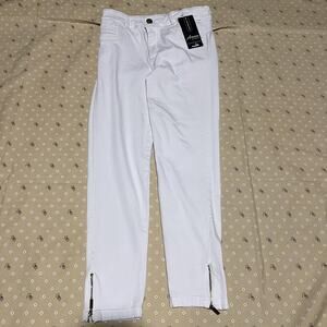 Aranza Jeans‎ Womens 7 White Butt Lifting Push Up Skinny Stretch Ankle Zippers